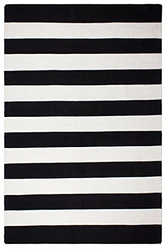 FAB HAB - Nantucket - schwarz/weiß Teppich aus recyceltem PET (Polyestergarn) für den Innen- /...