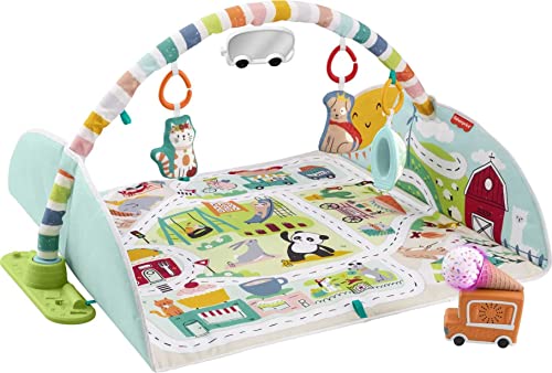 Fisher-Price GJD41 - Jumbo Abenteuer Spieldecke mit Musik, Lichtern und Fahrzeugen, Babyspielzeug...