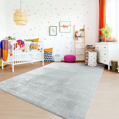 TT Home Teppich Kinderzimmer Waschbar rutschfest Kinderteppich Junge Mädchen Weich Pastell, Farbe:...
