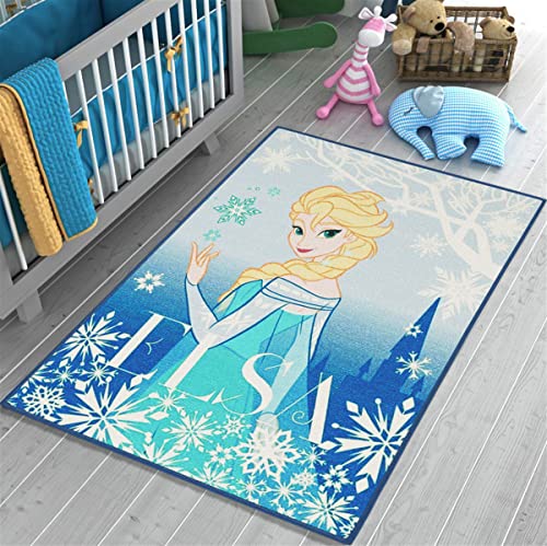 Mevsim Store Disney Lizensiertes Produkt - Prinzessin ELSA Gefrorenes Spielteppich 133x95 cm - Blau...