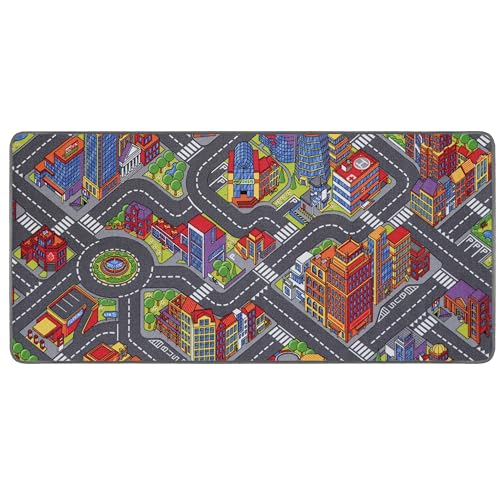 Primaflor Interaktiver Spielteppich Big City - 140x200 cm, Made in Europe Kinderteppich mit...