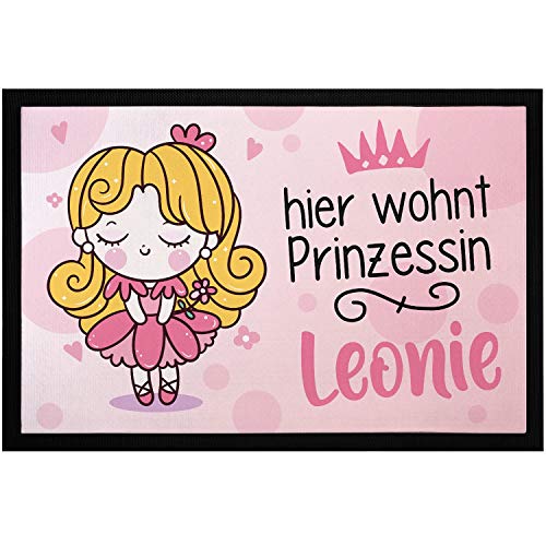 SpecialMe® Fußmatte Kinderzimmer personalisiert Hier wohnt Prinzessin + anpassbarer Name...