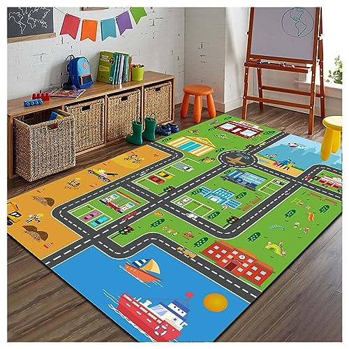 BYINGWD Rutschfester Teppich für Kinderzimmer, Spielmatte für Kindergarten-Klassenzimmer,...